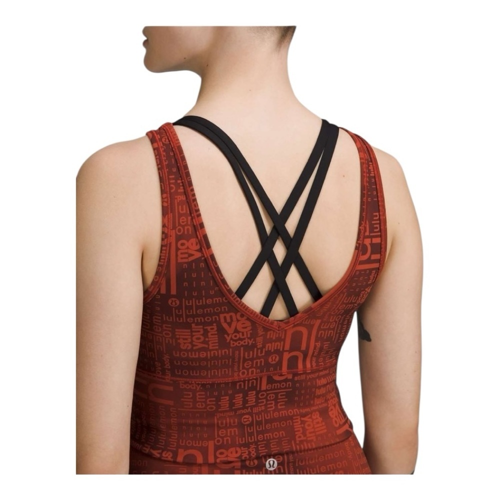 Lululemon Power Pivot Everlux Tank Ombre Red Multi Size 4 Reversible - Picture 2 of 9